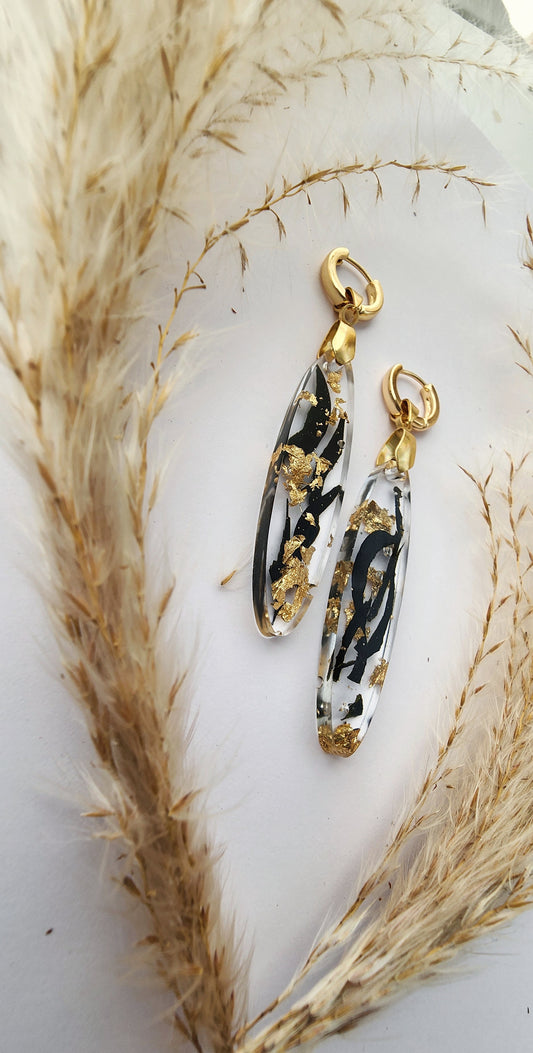 Long Oval-Black and Gold Collection